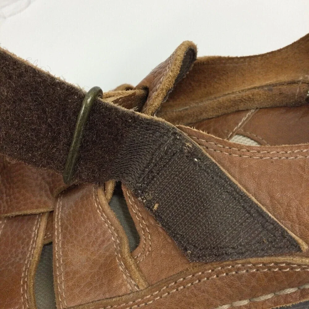Brown Shoe Co. Mens Mc Farland Leather Strap Sandals Brown Size 11M 24933-7